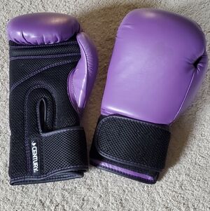 Century Purple Boxing Gloves with Black Mesh